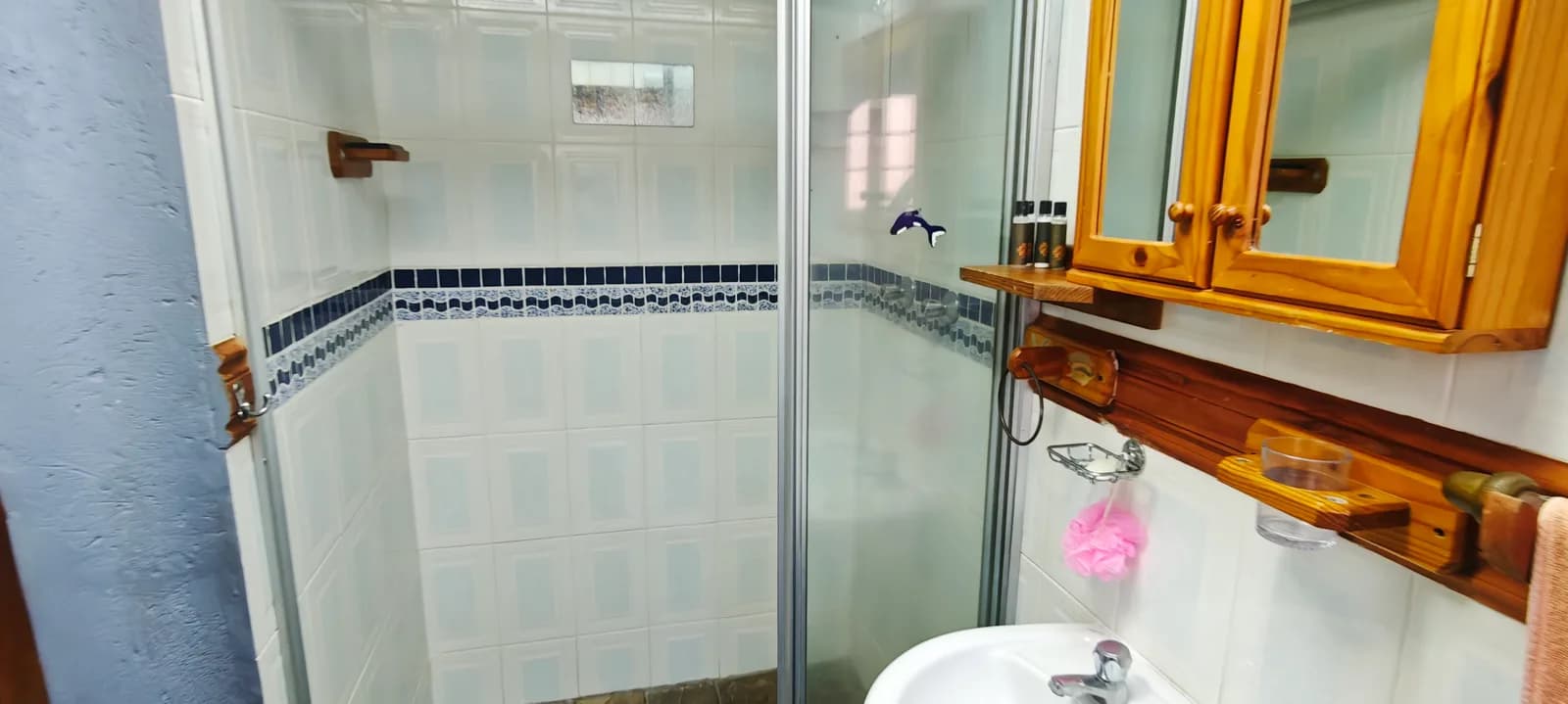 Shower room with a basin