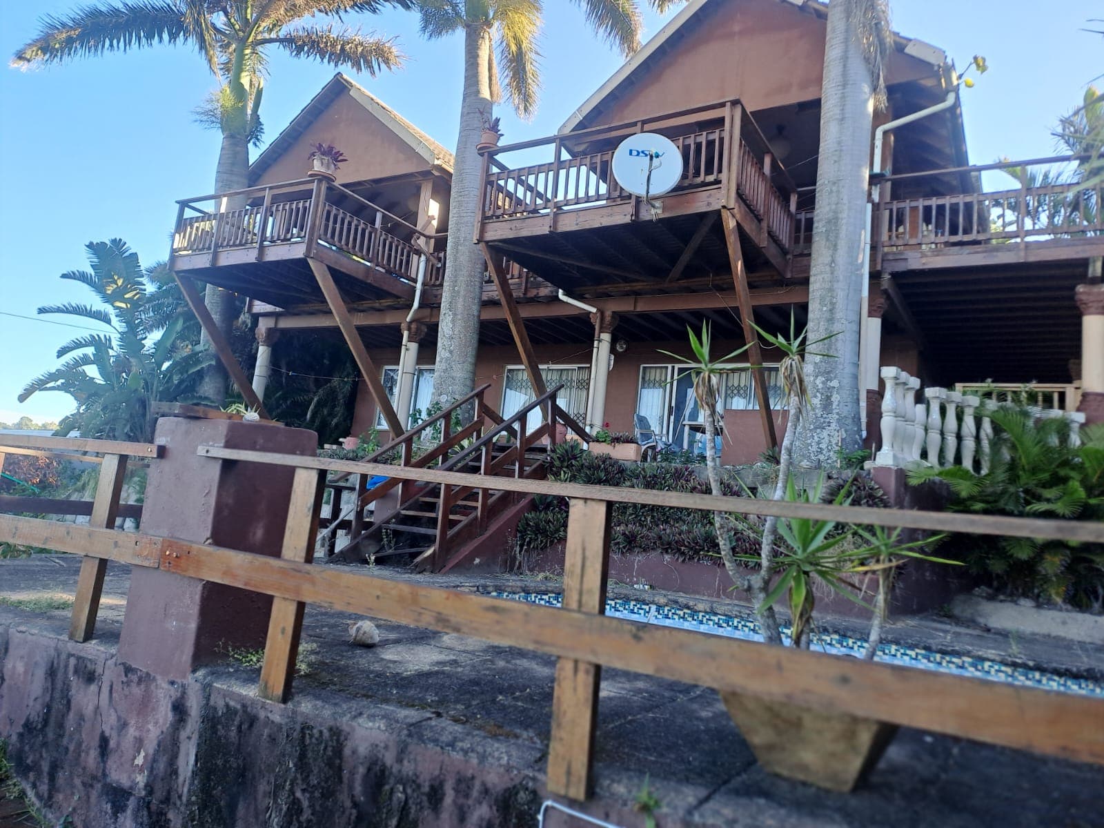 Sunny outdoor deck